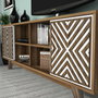 Hanah Home Mueble de TV Nogal y Blanco